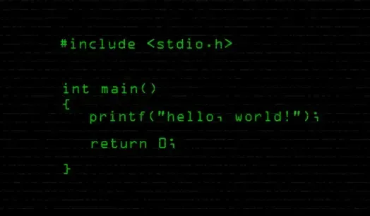 Code for "Hello World" program in C